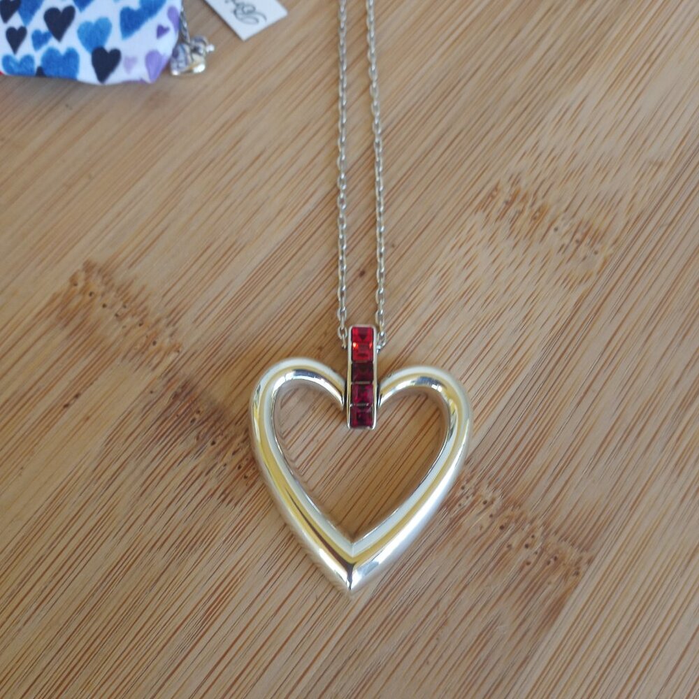 Brighton Spectrum heart necklace with ruby red bar - Picture 4 of 12